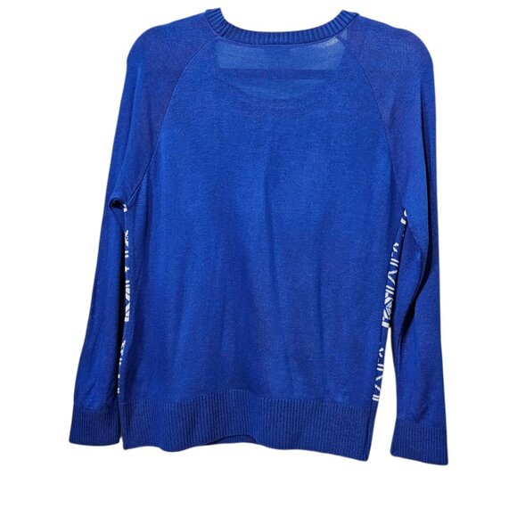 Peanuts Knit Snoopy Ugly Christmas Retro Crew Neck Blue Pull Over Sweater - Picture 4 of 5